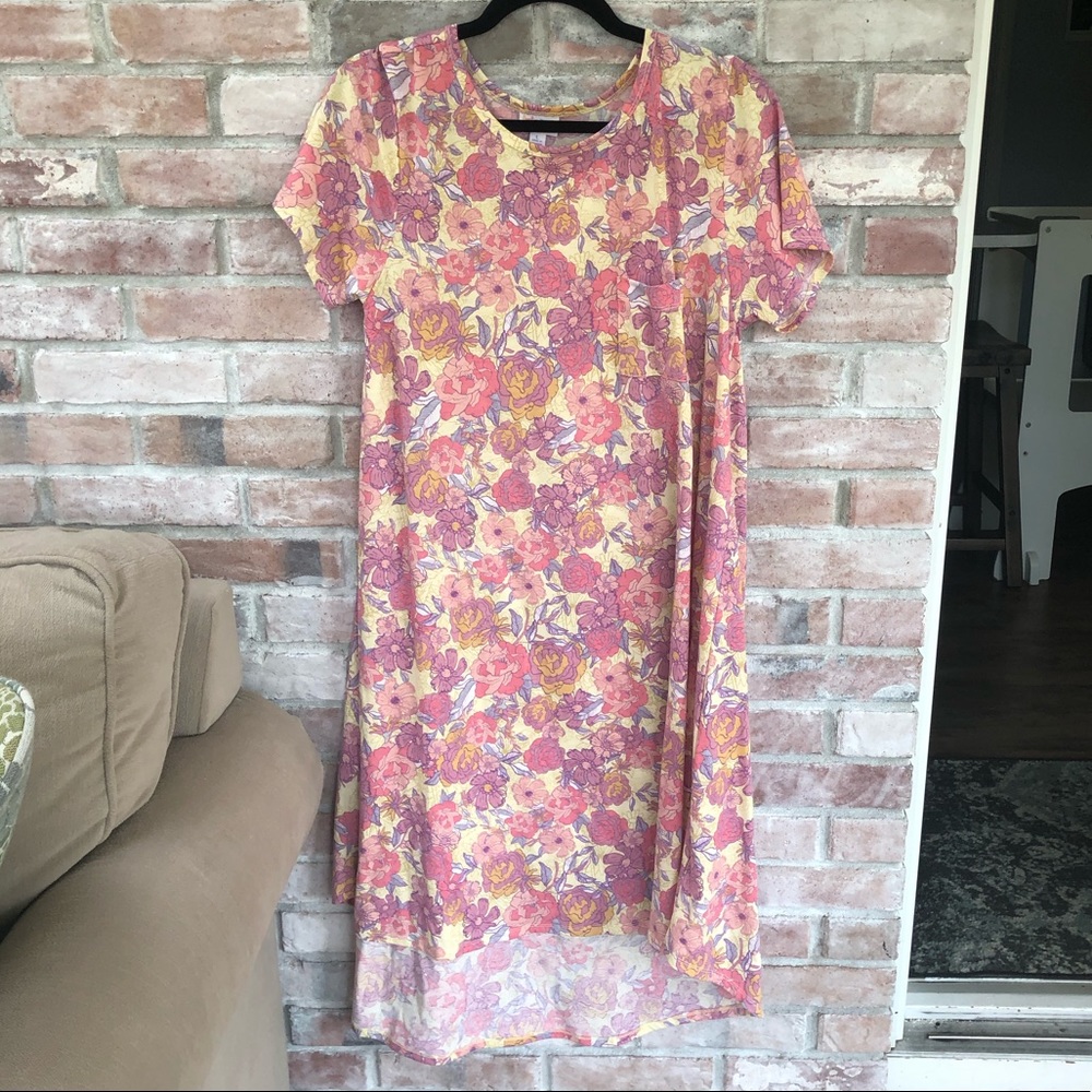 LuLaRoe Floral Mommy & Me Carly L-pink flowers